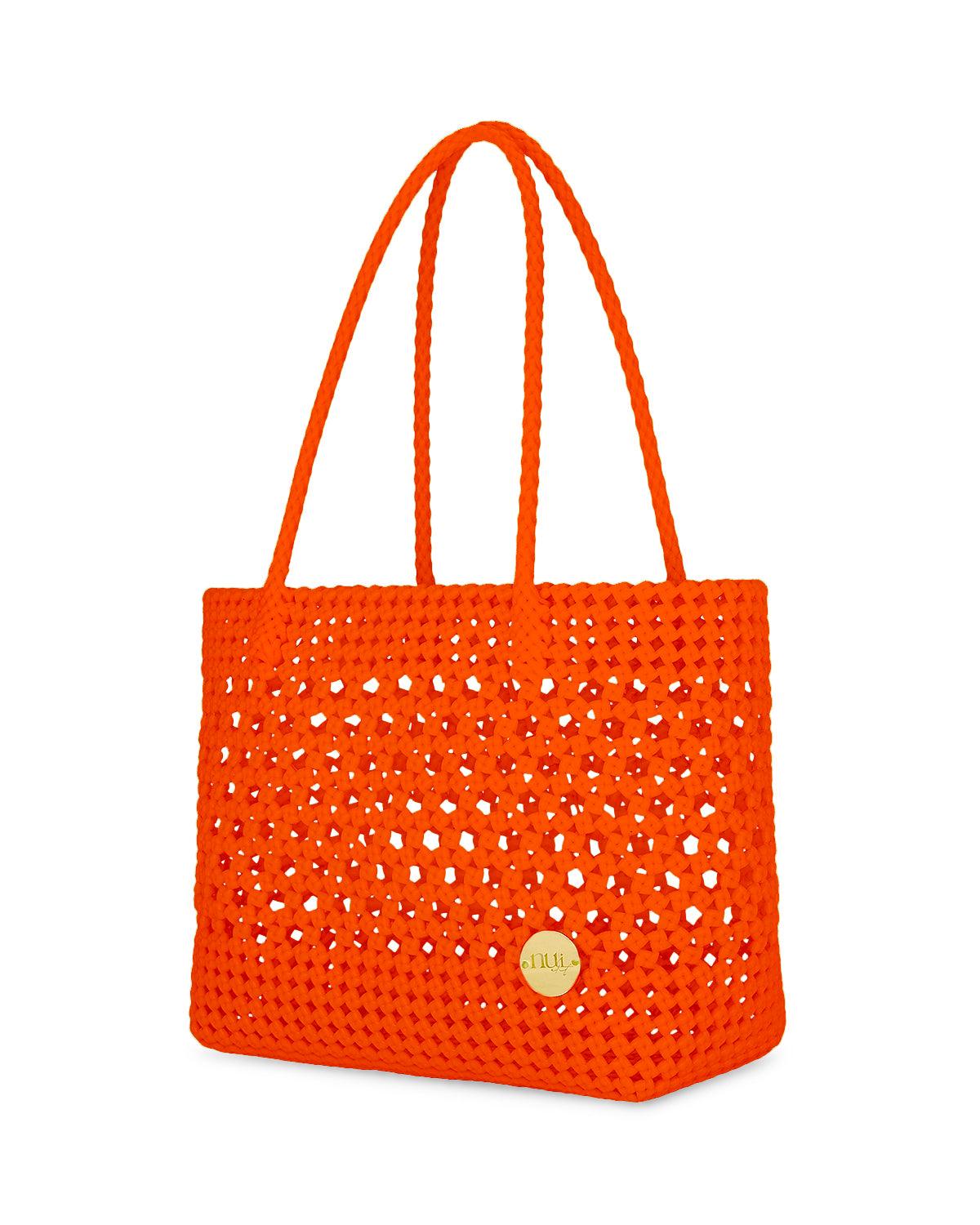 Harper Orange Straw Basket Bag