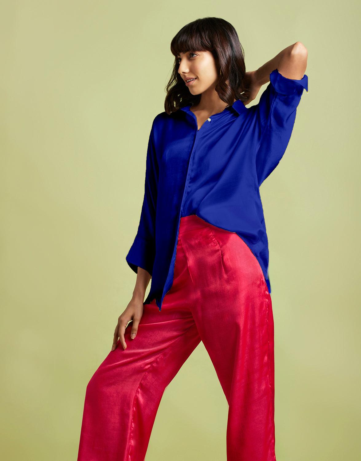 Eva Blue Oversized Shirt - QUERATED