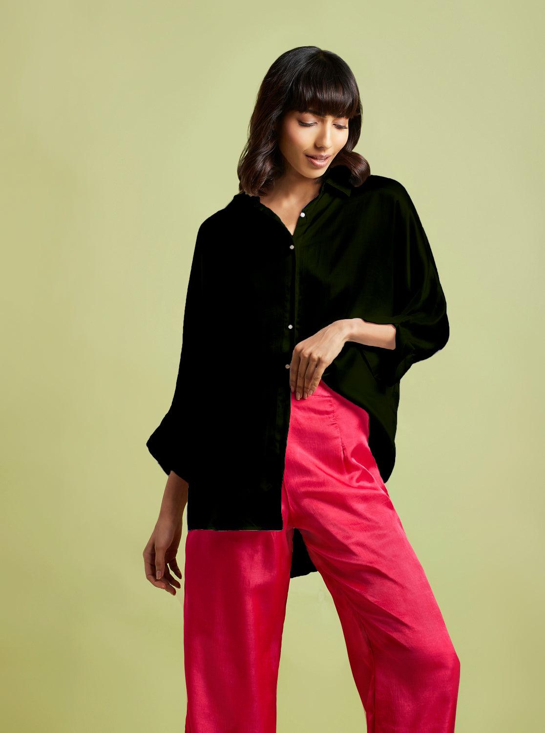 Eva Black Oversized Shirt - QUERATED