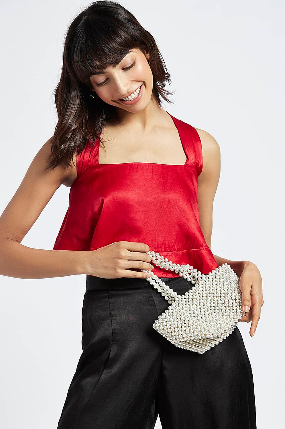 Madelyn Pearl Beaded Bucket Bag