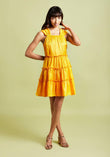 Noemia Spicy Mustard Mini Tiered Dress - QUERATED