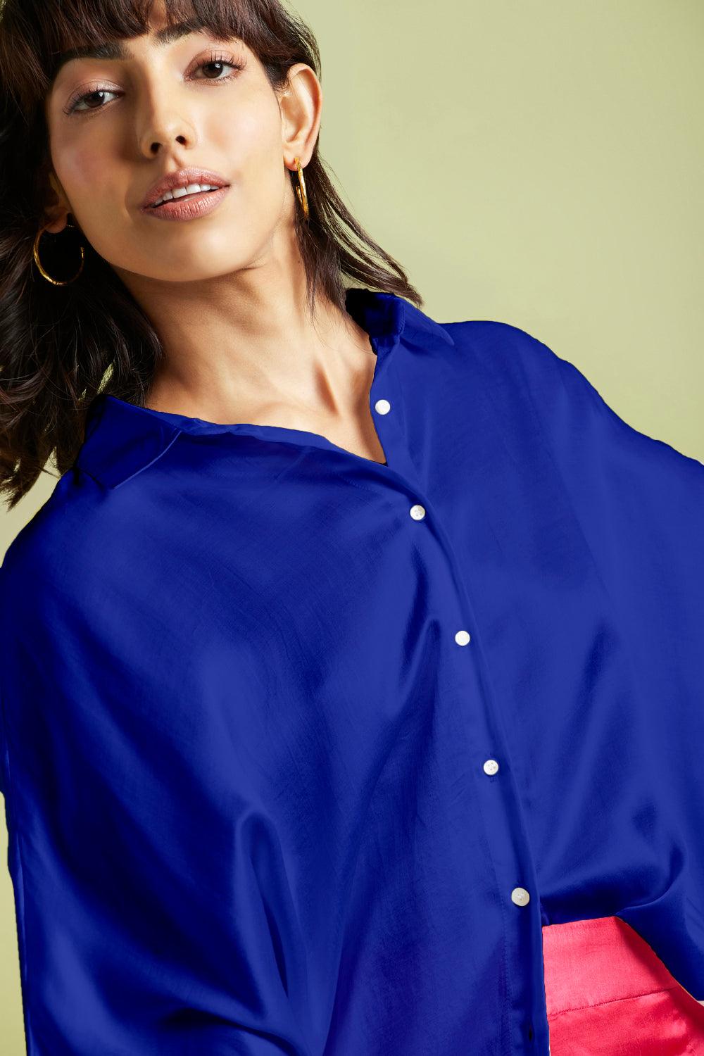 Eva Blue Oversized Shirt - QUERATED