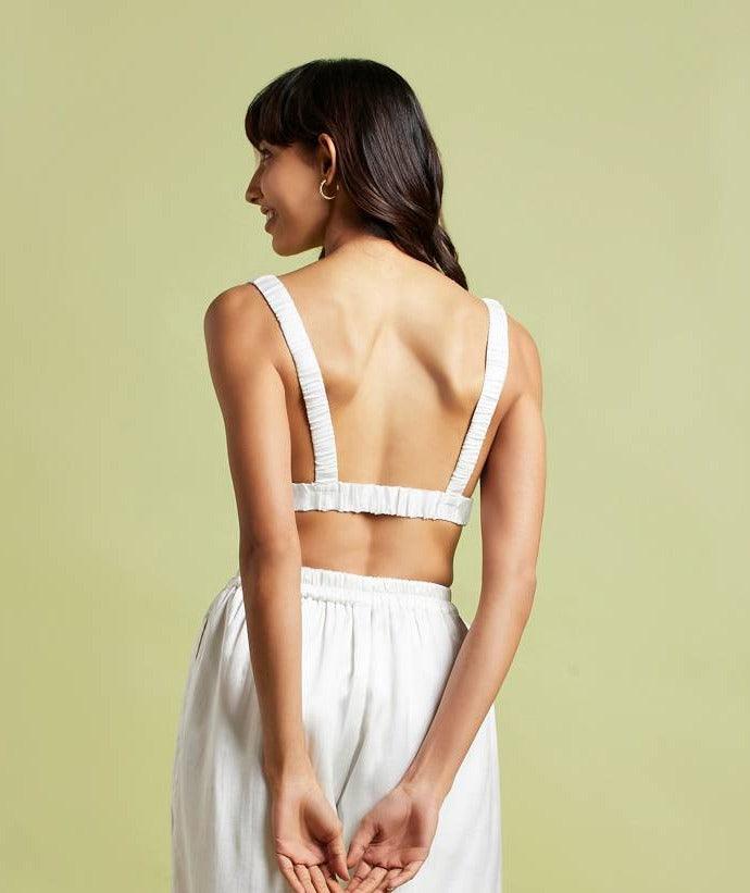 Zoe Oyster White Crop Top