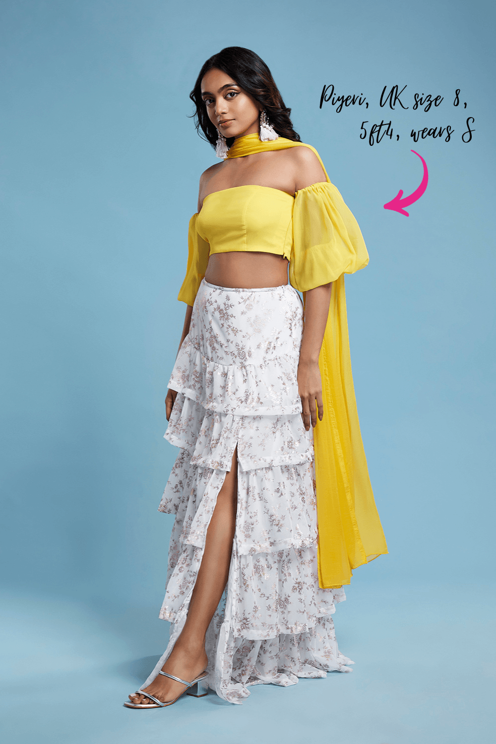 Yellow Off-Shoulder Lehenga Set