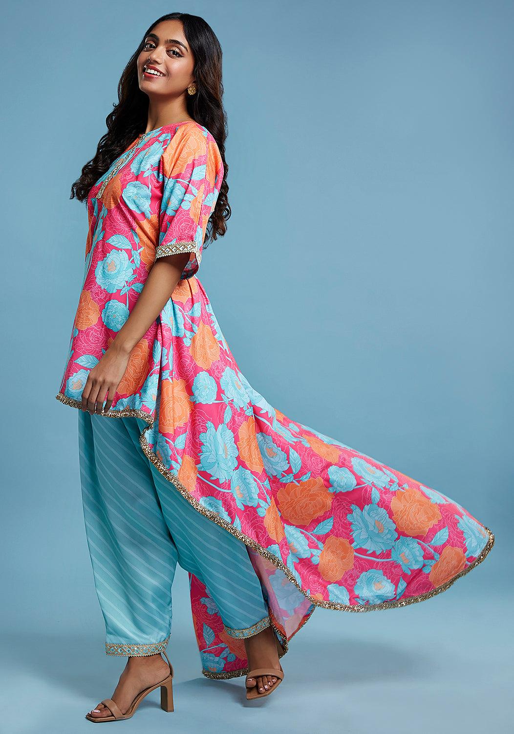 Floral Kurta and Salwar Set - QUERATED