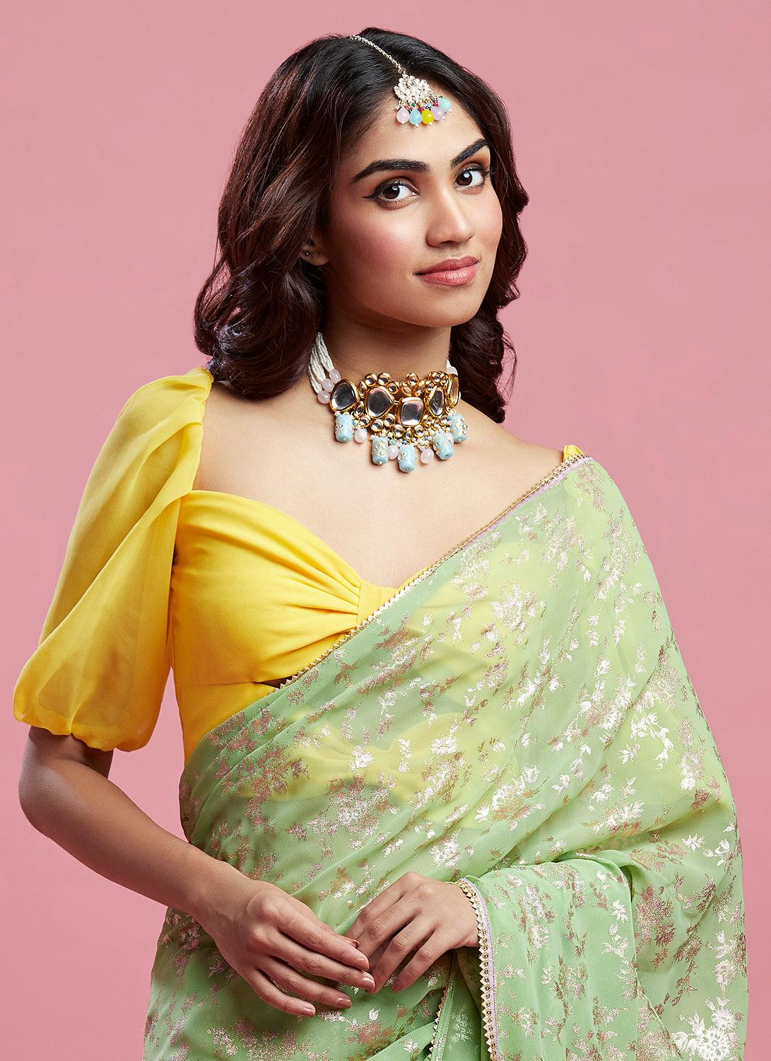 Lime Barfi Saree - QUERATED