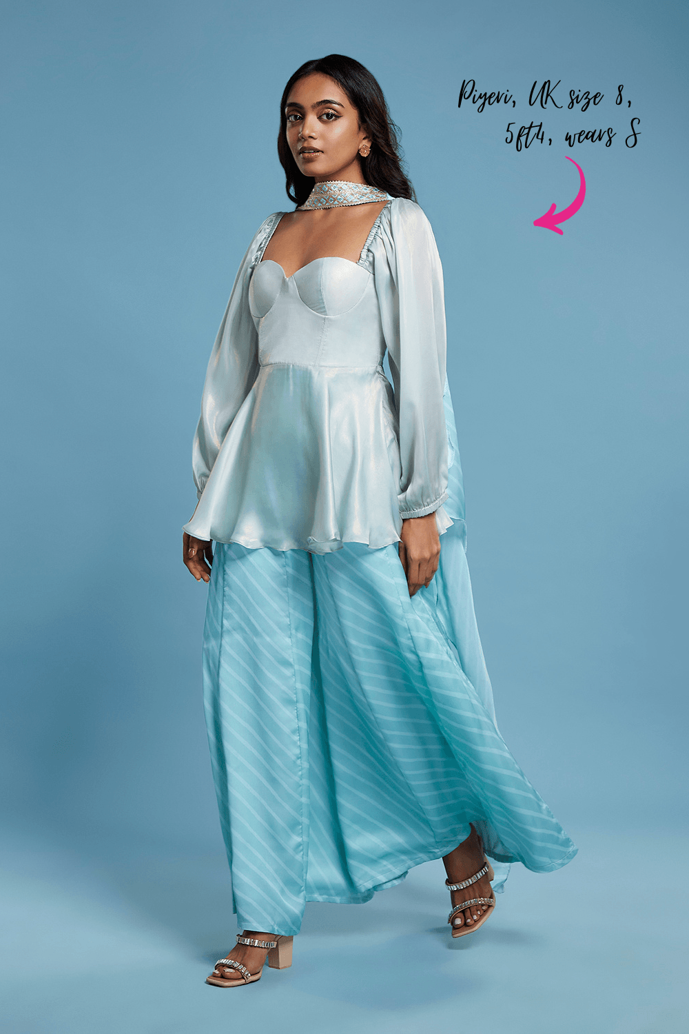 Blue Corset and Leheriya Sharara Set