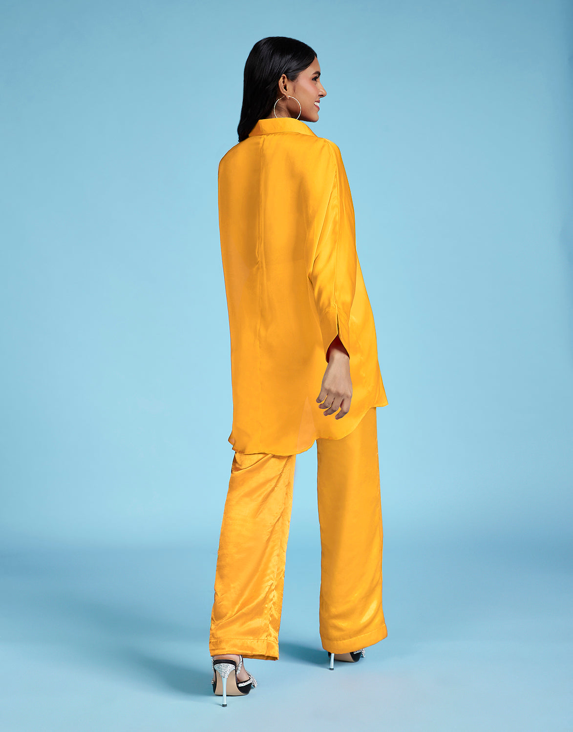 Mango oversized silk shirt - QUERATED