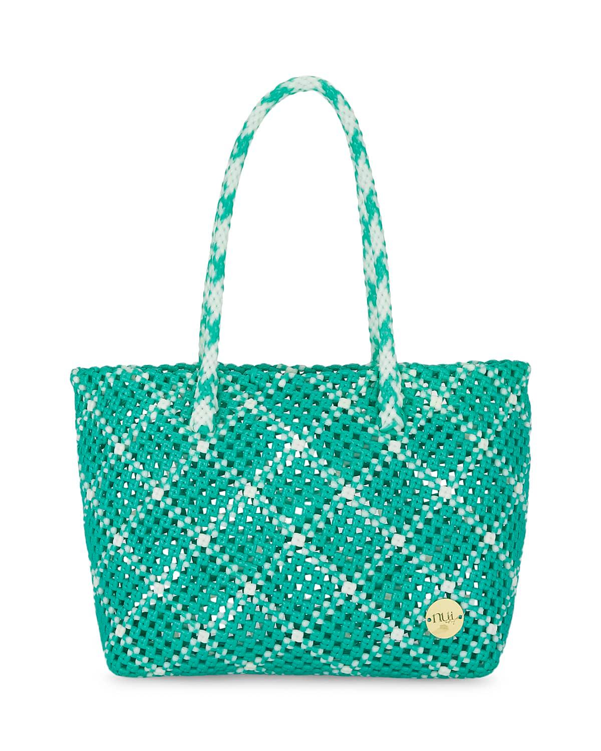 Emma Teal Straw Basket Bag - QUERATED