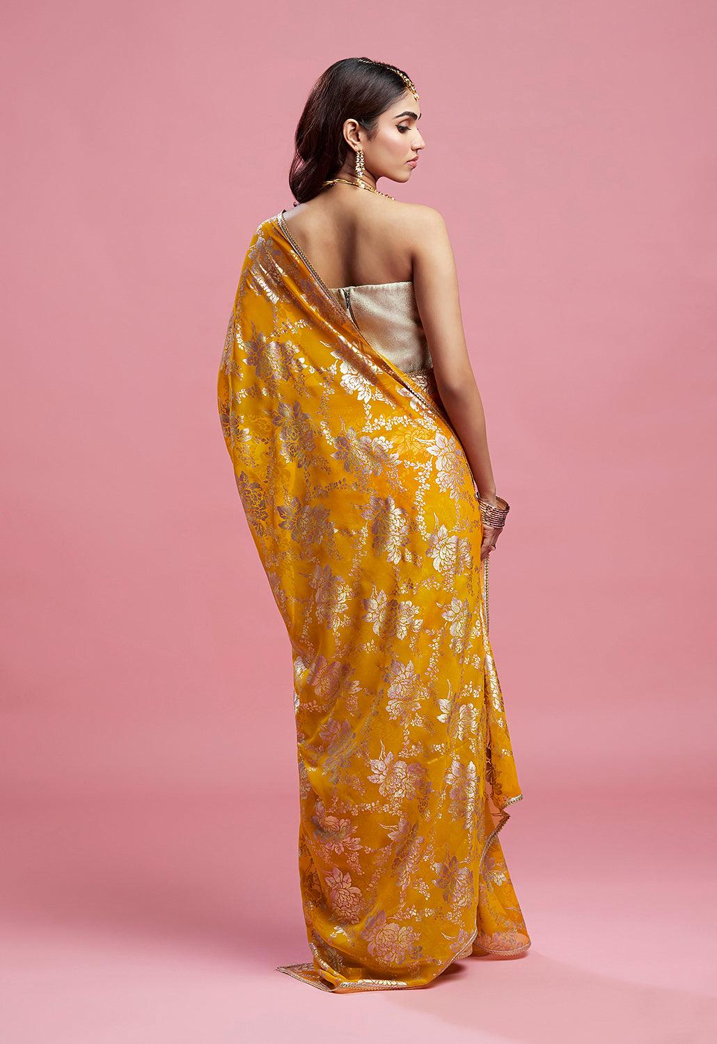 Mustard Barfi Saree