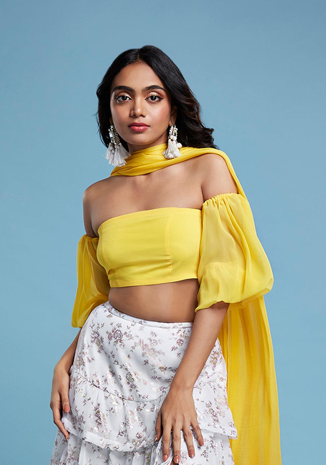 Yellow Offshoulder Blouse - QUERATED