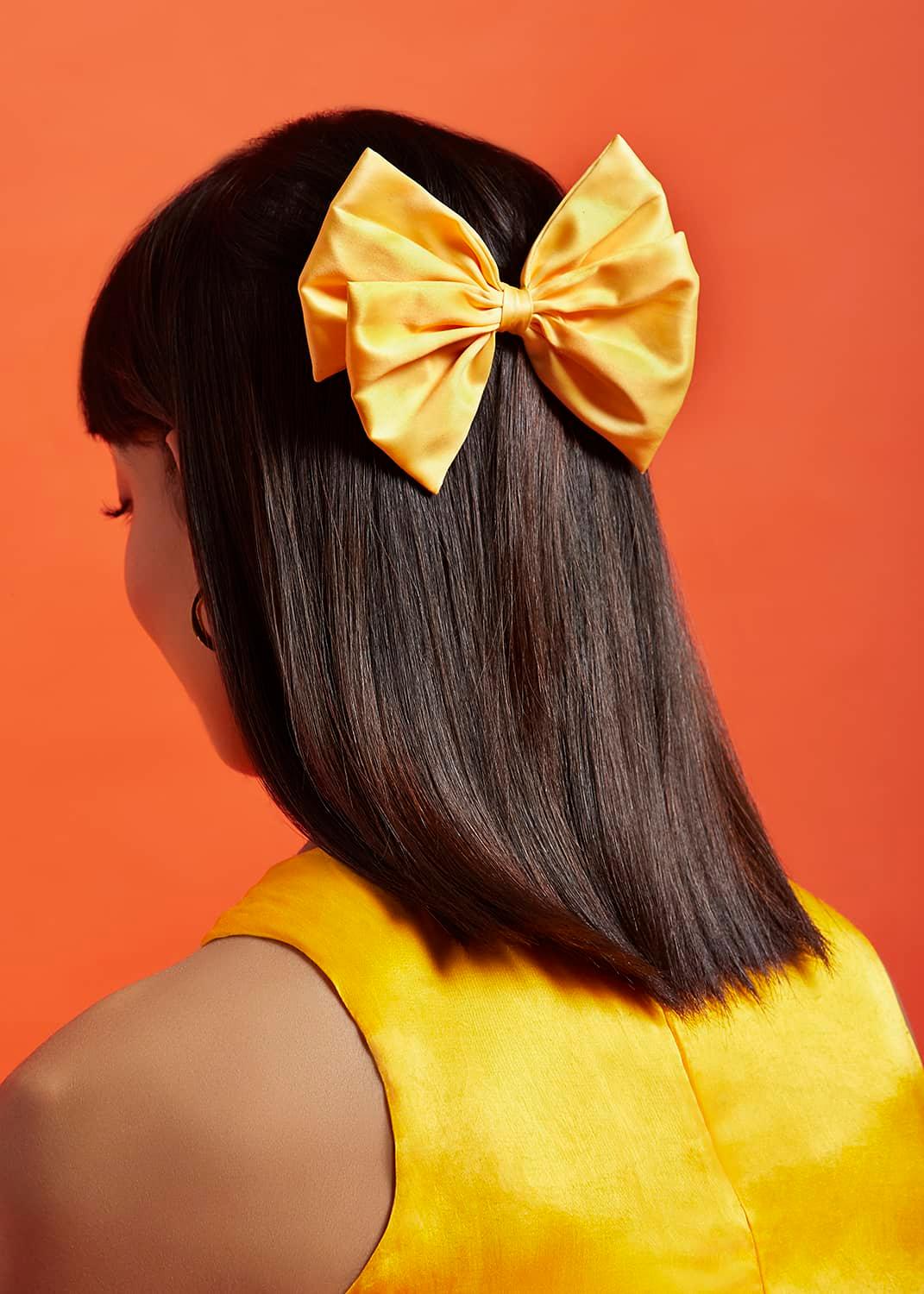 Piper Mustard Bow Hair Clip - QUERATED