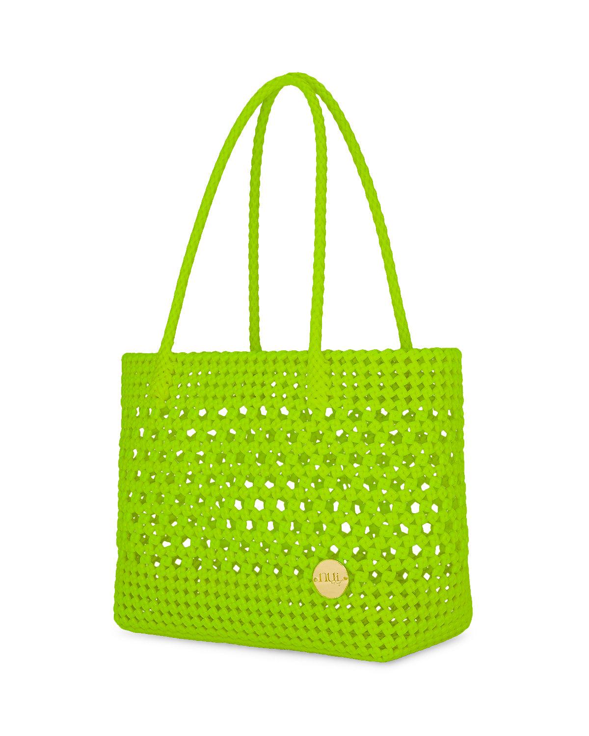 Ella Lime Straw Basket Bag - QUERATED