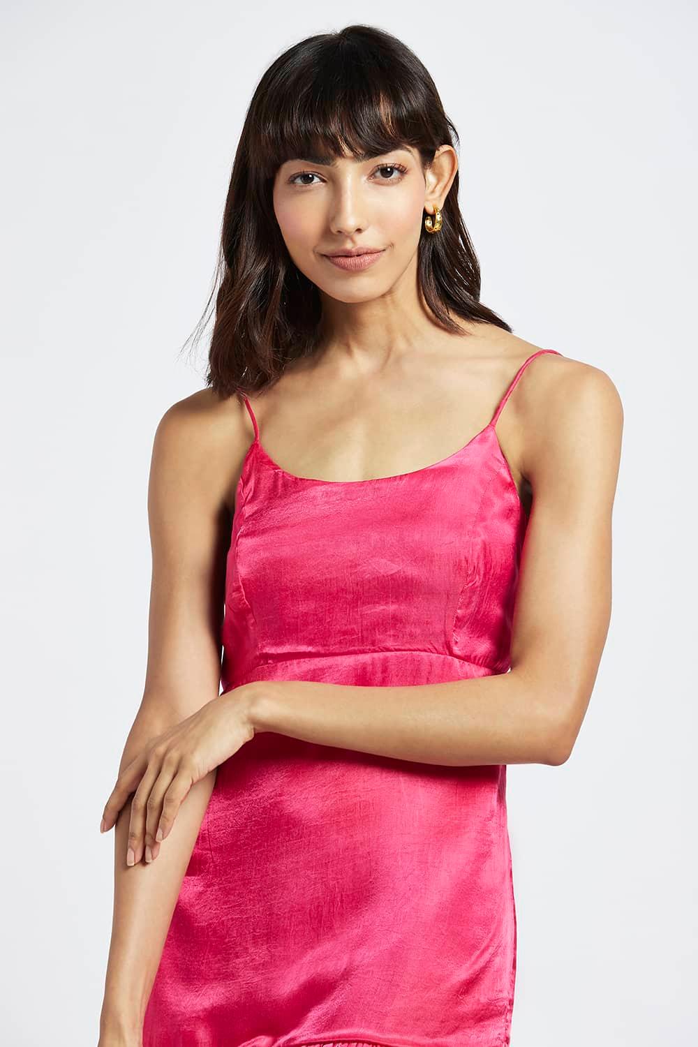 Mara Fuchsia Pink Slip Dress - QUERATED