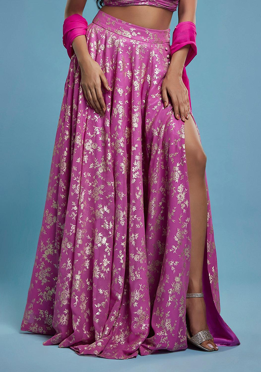 Bainganee Slit Lehenga Skirt