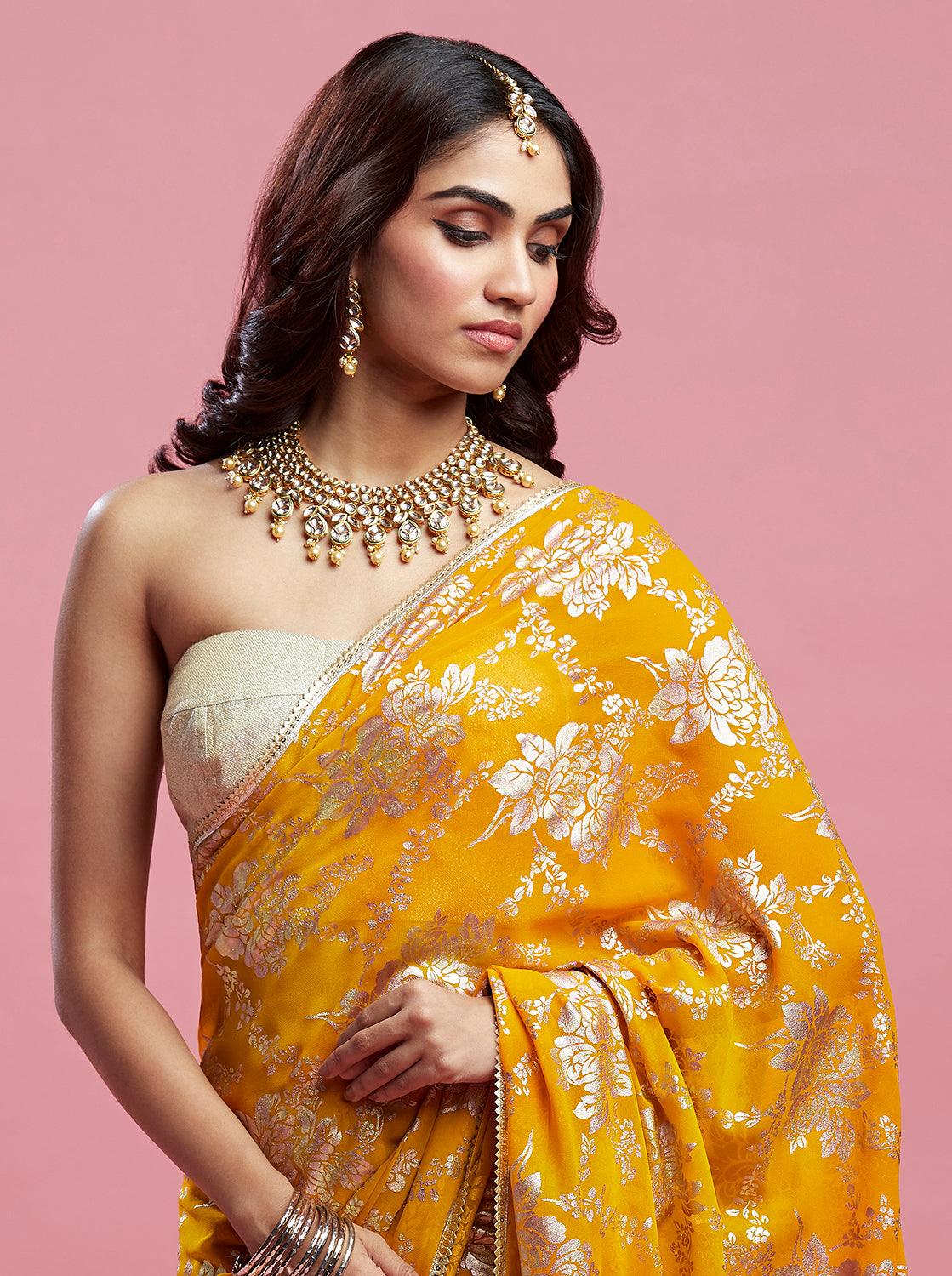 Mustard Barfi Saree - QUERATED