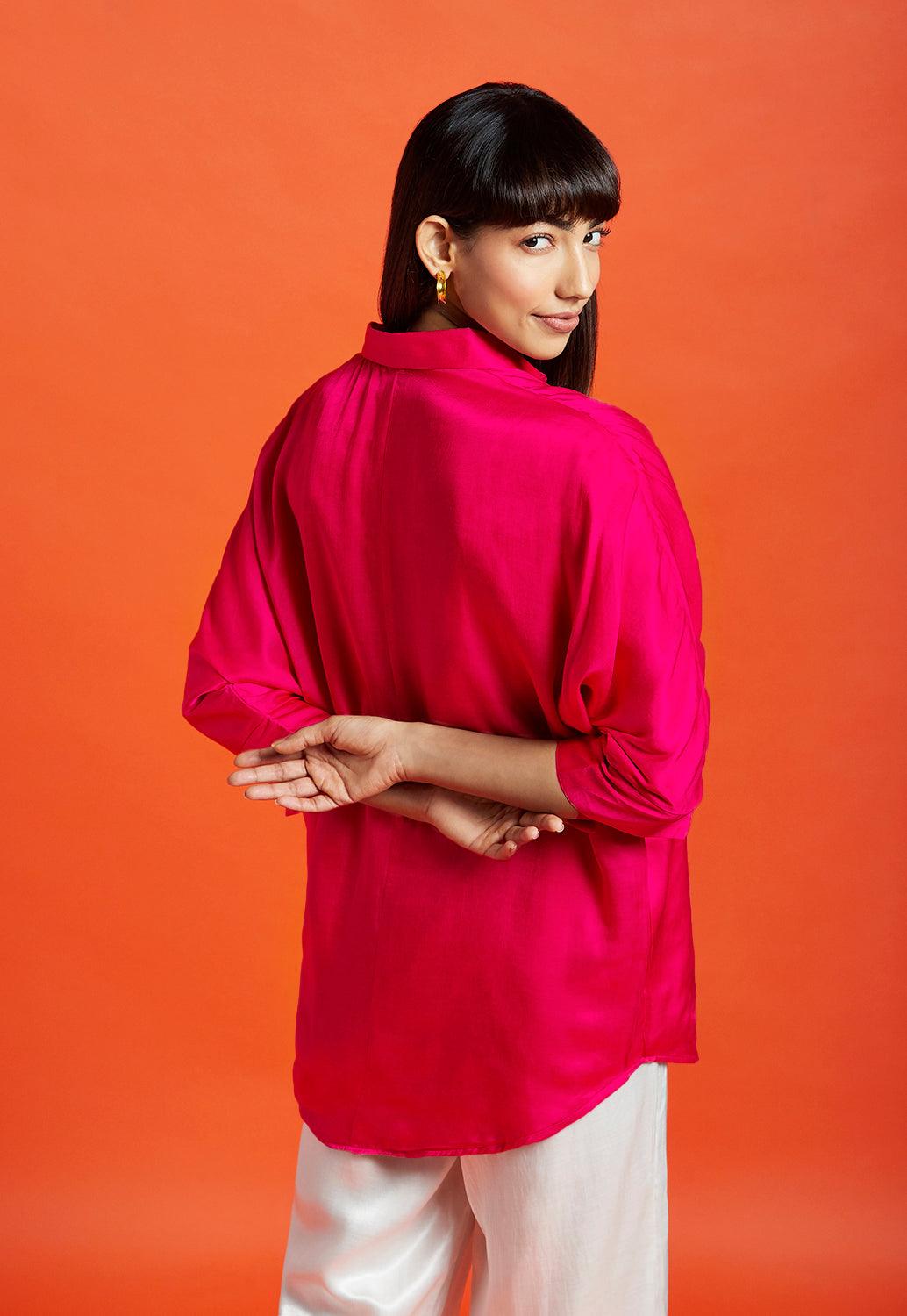 Eva Hot Pink Oversized Shirt - QUERATED