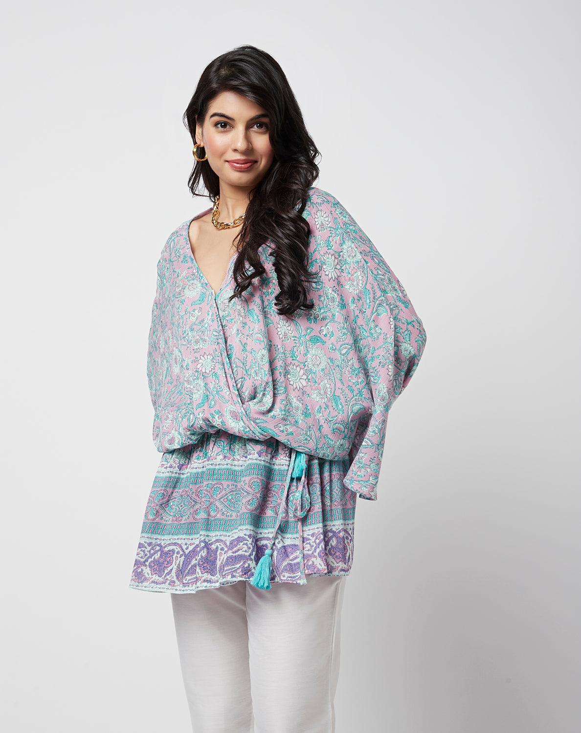 Ivy Printed Wrap Tunic - QUERATED