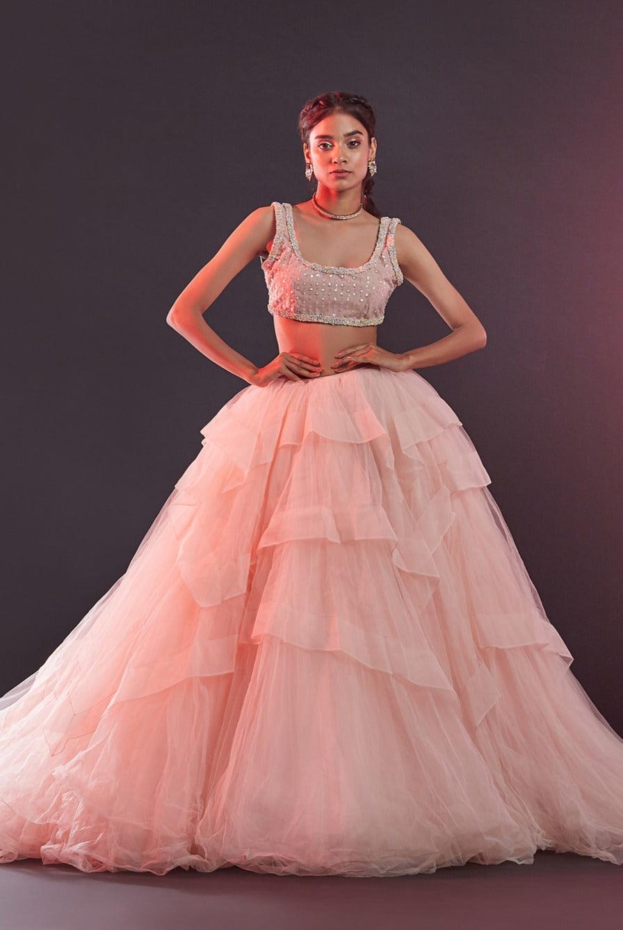 Kyra Tulle Lehenga Skirt - QUERATED