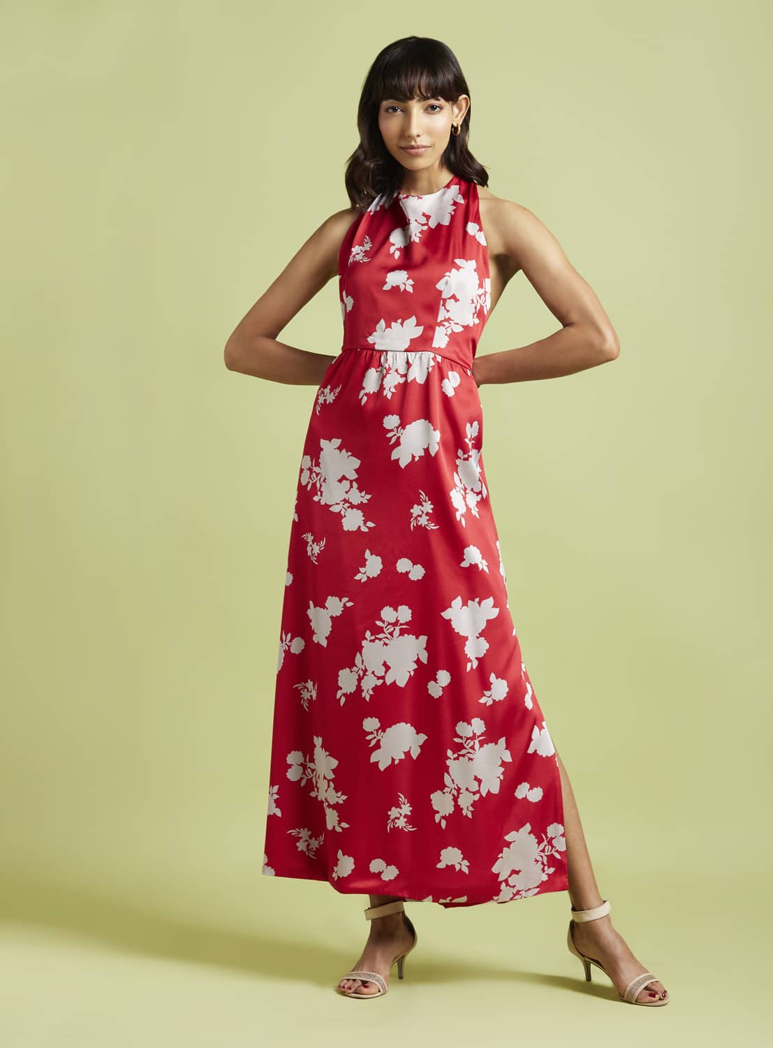 Angelina Printed Halter Maxi Dress - QUERATED