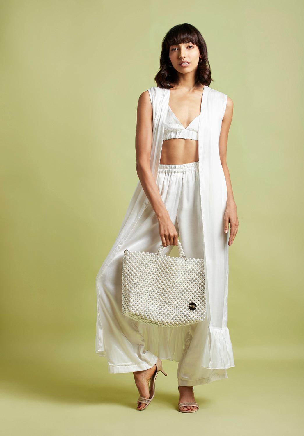 Skylar Pearl Beaded Tote Bag - QUERATED