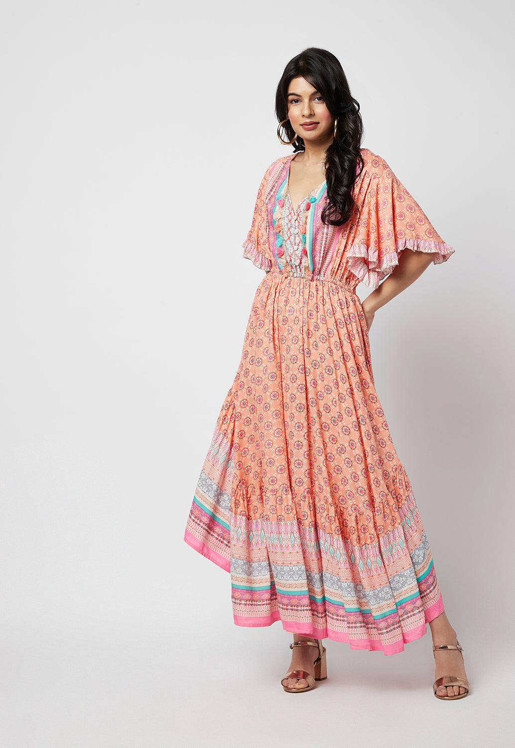 Kayla Printed Maxi Dress - QUERATED