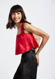 Fia Scarlet Red Swing Crop Top - QUERATED