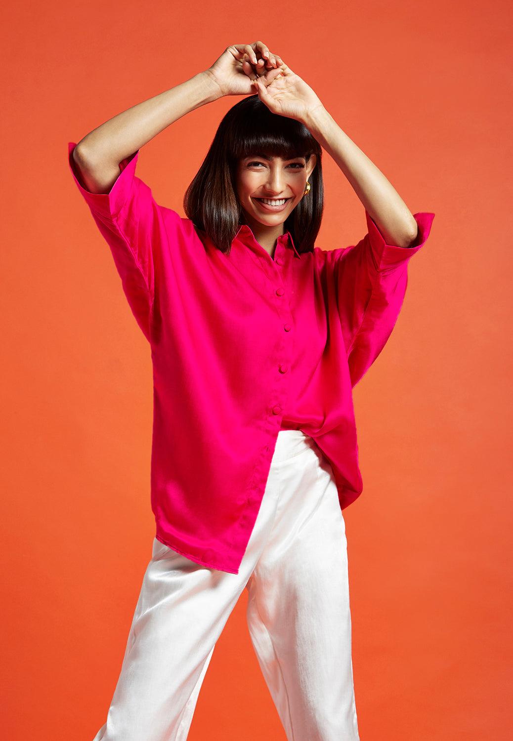 Eva Hot Pink Oversized Shirt - QUERATED