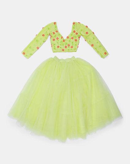 Mini Aneria Lime Green Floral Set - QUERATED