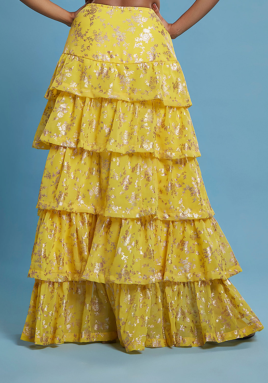 Jalebi Ruffled Slit Lehenga Skirt - QUERATED