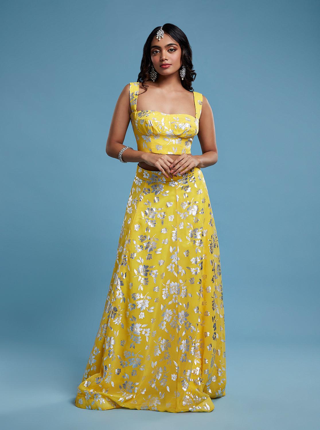 Yellow Corset Lehenga Set - QUERATED