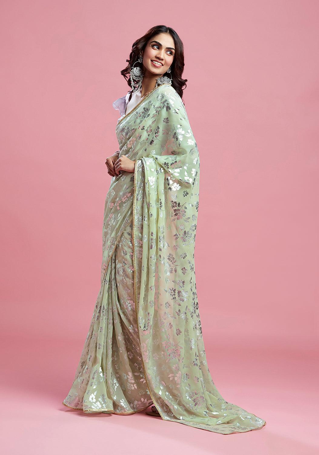 Pista Barfi Saree - QUERATED