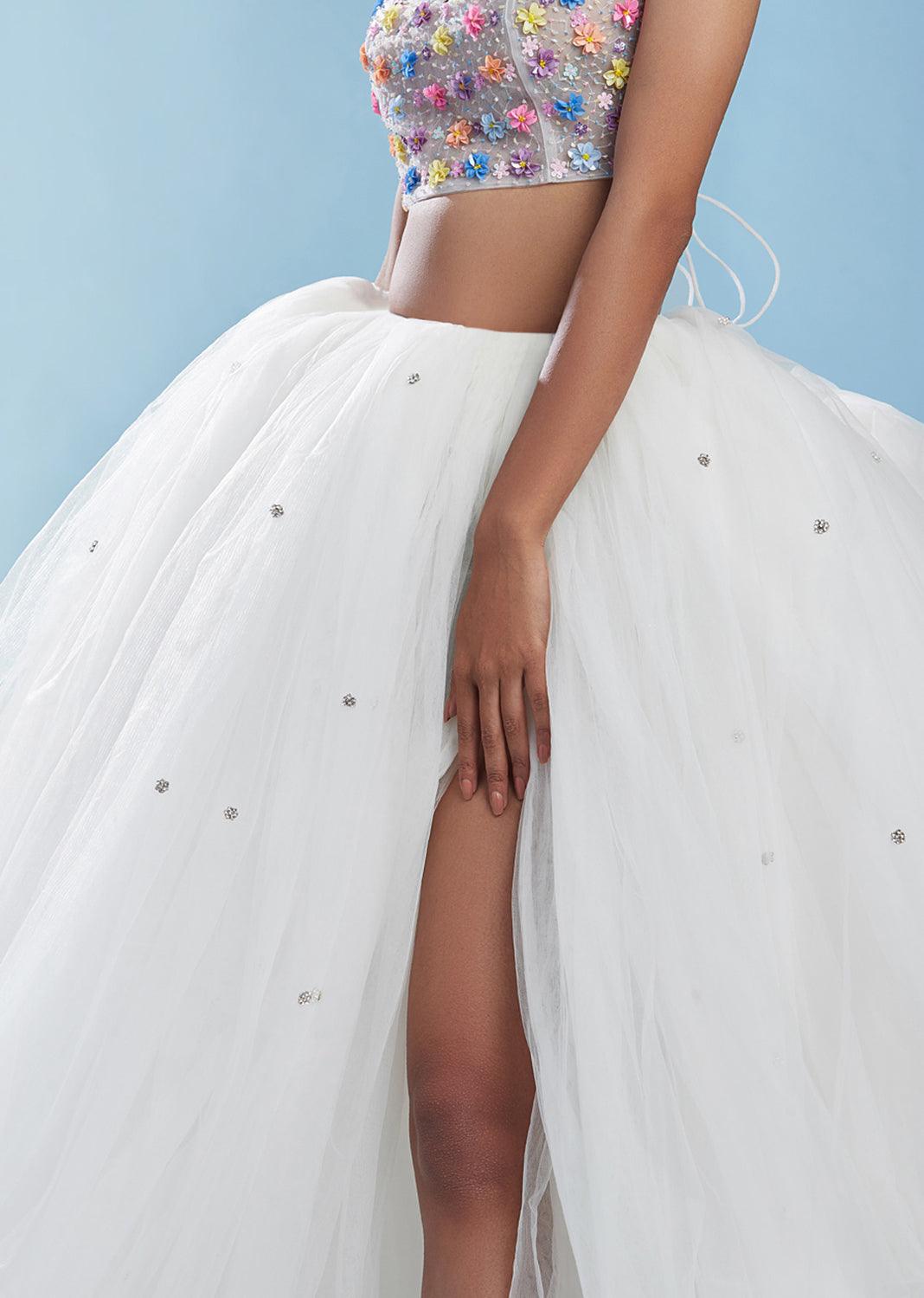 Noa Tulle Lehenga Skirt - QUERATED