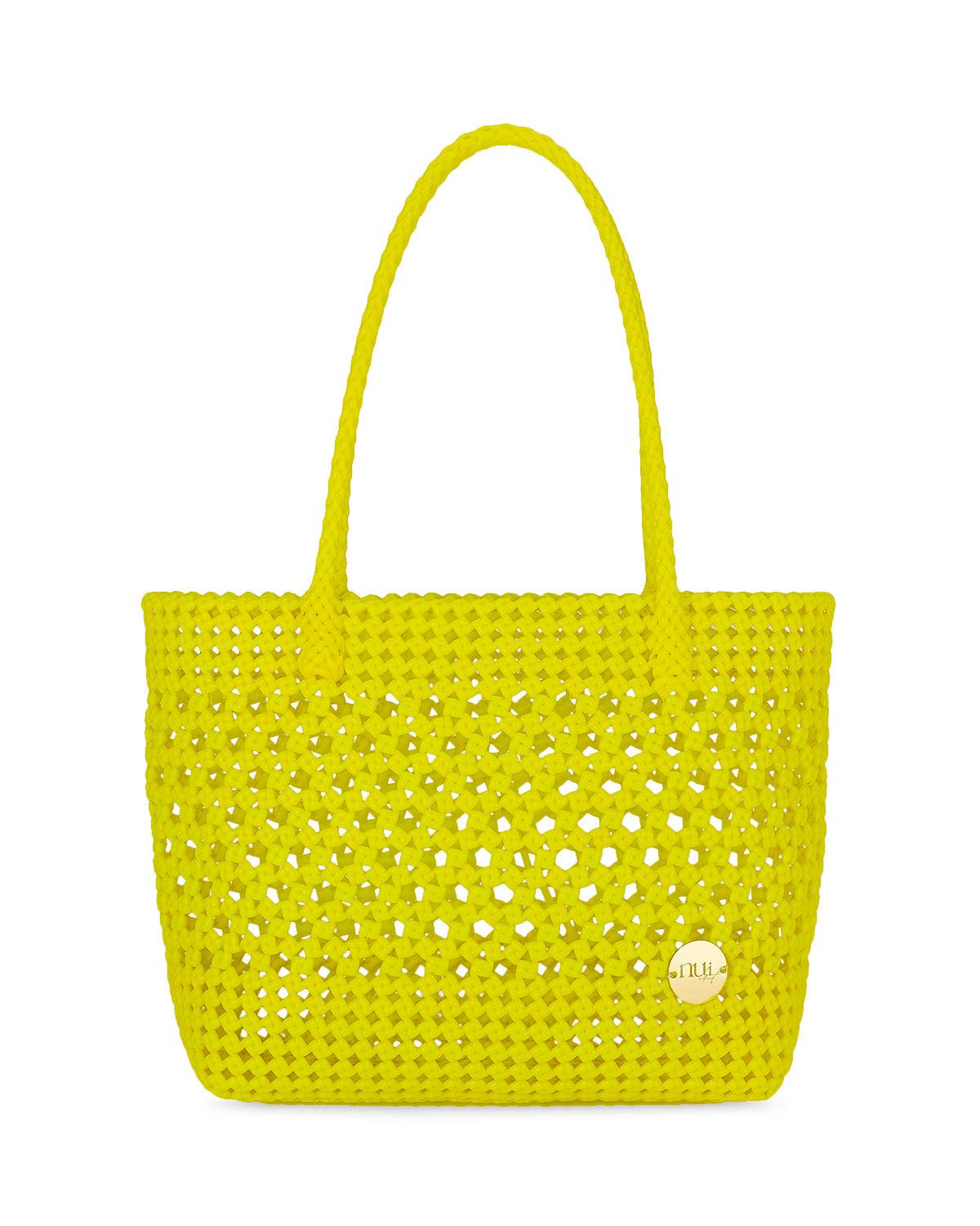 Lillian Mustard Straw Basket Bag