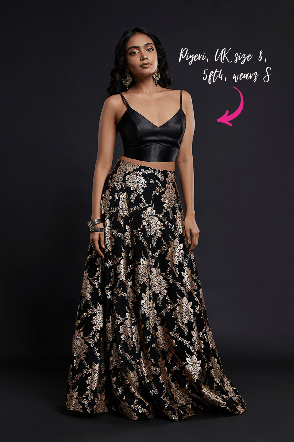 Black Strappy Vark Lehenga Set - QUERATED