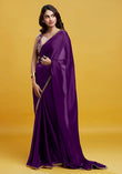 Purple Cocktail Saree - QUERATED