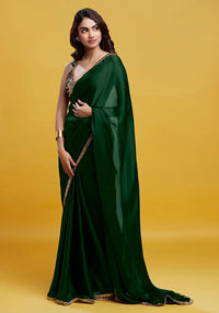 Emerald Cocktail Saree - QUERATED