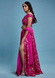 Fuchsia Off-Shoulder Lehenga Set - QUERATED