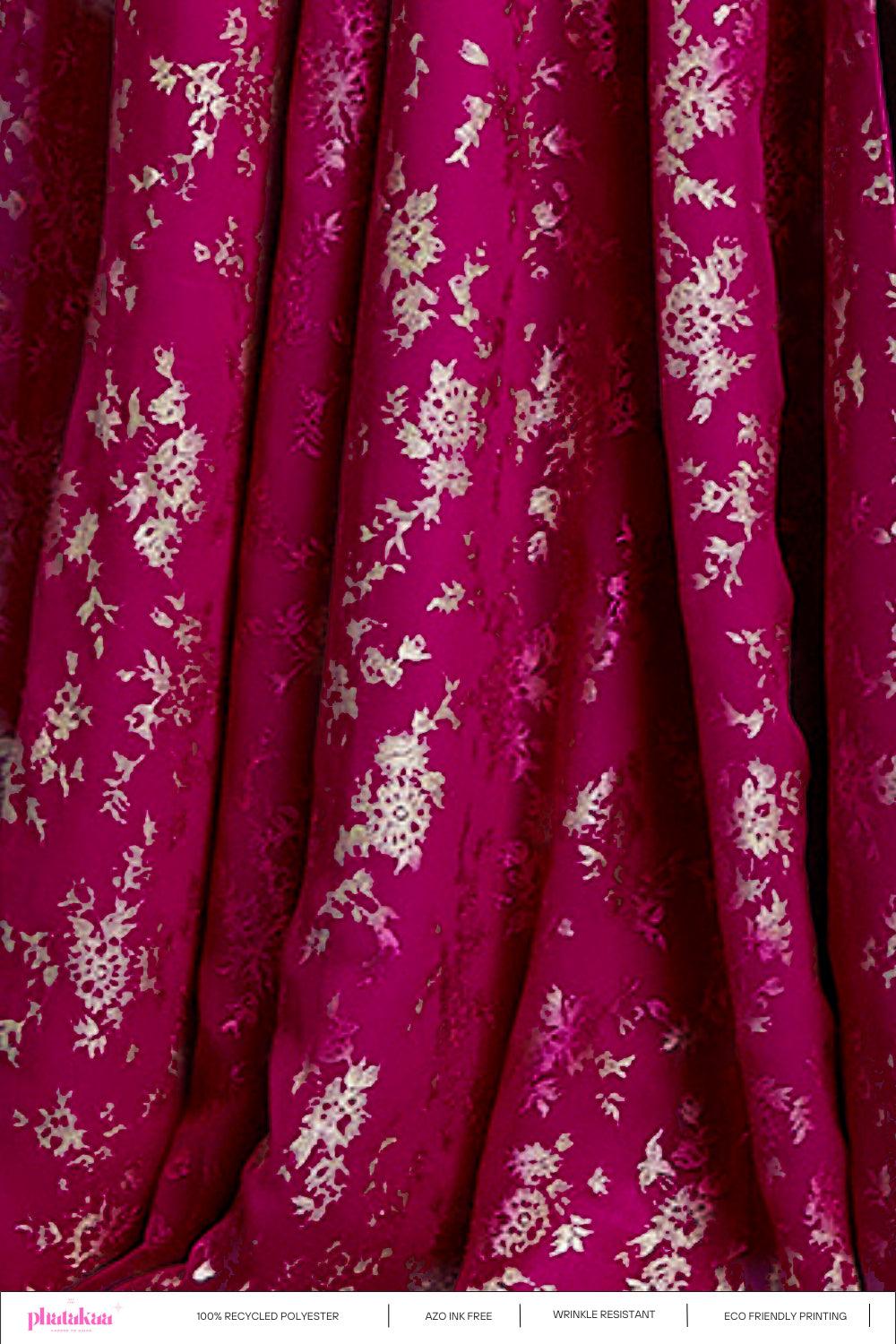 Fuchsia Off-Shoulder Lehenga Set - QUERATED