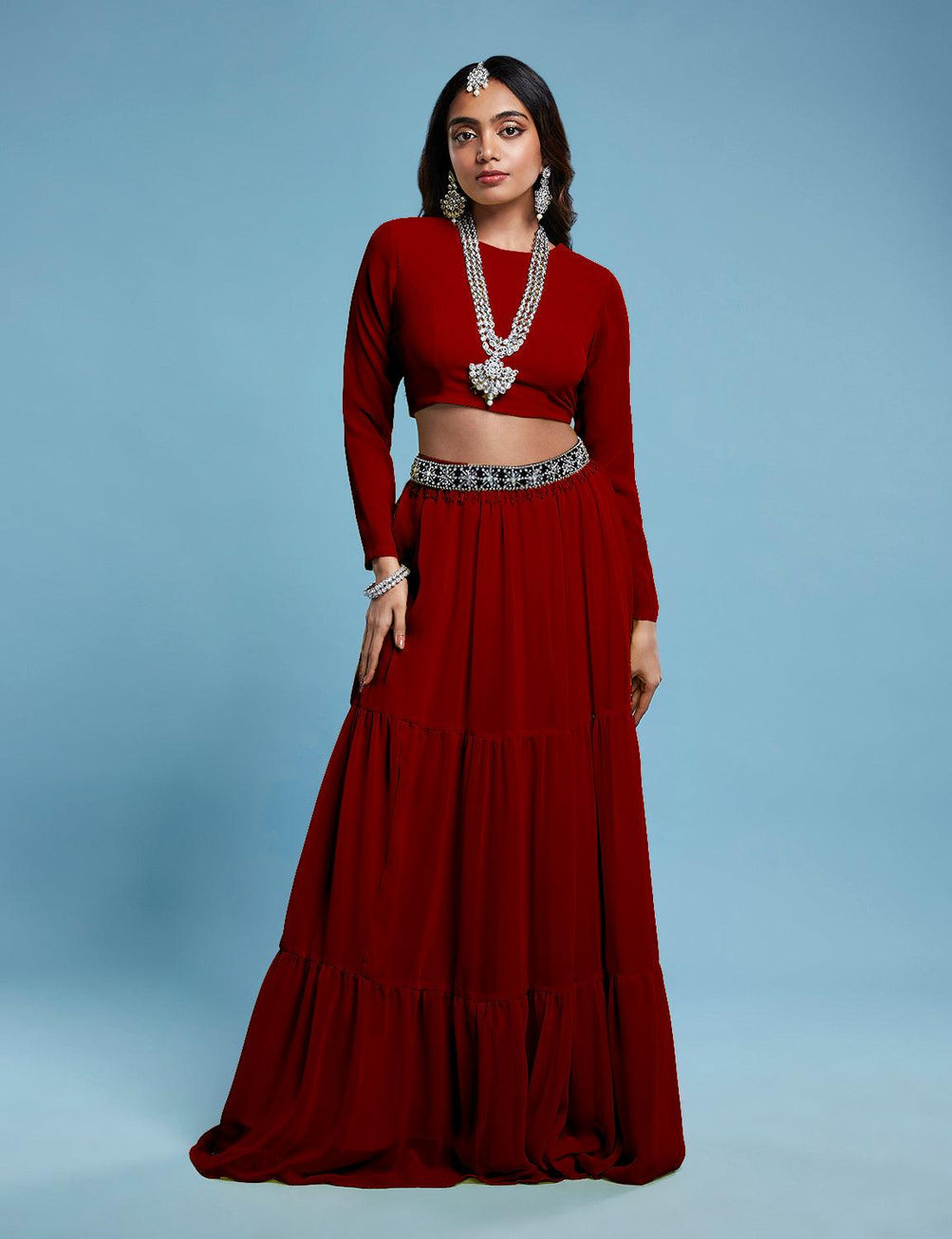 Maroon Lehenga Set